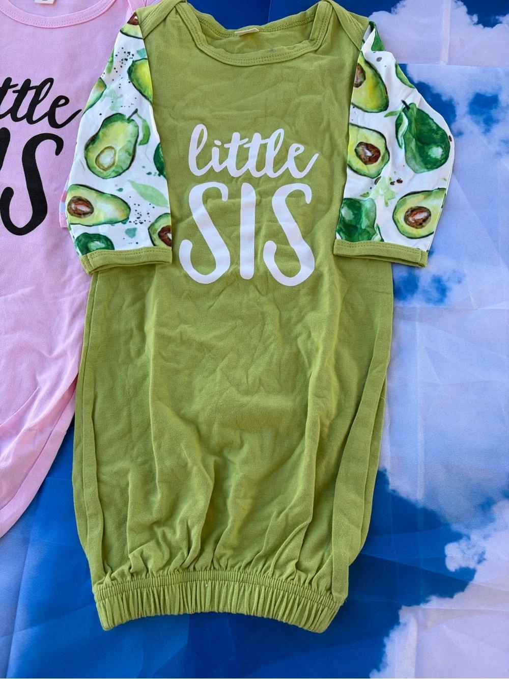 Baby girl pajamas, little sister, striped, long sleeve Size 6/12 Months